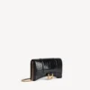 Carteira feminina em forma de Hourglass com corrente, em preto Carteira feminina em forma de Hourglass com corrente, em preto