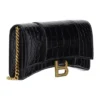 Carteira Hourglass com corrente e relevo de crocodilo «Preto» 6560501LRGM1000