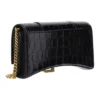 Carteira Hourglass com corrente e relevo de crocodilo «Preto» 6560501LRGM1000