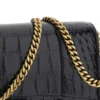Carteira Hourglass com corrente e relevo de crocodilo «Preto» 6560501LRGM1000