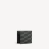 Carteira masculina clássica dobrável quadrada em lona revestida com BB Monogram em preto/cinzento