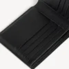 Carteira masculina clássica dobrável quadrada em lona revestida com BB Monogram em preto/cinzento
