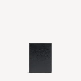 Carteira masculina Monaco vertical com dobras duplas em preto
