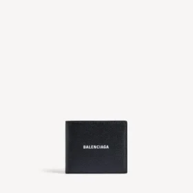 Carteira masculina quadrada dobrável em preto/branco