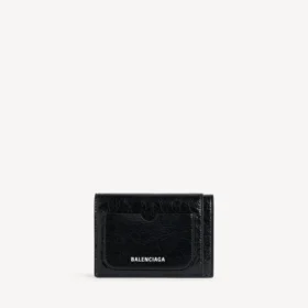 Carteira masculina vertical com duas dobras, modelo «Superbusy», em preto