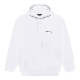 Casaco com capuz Balenciaga para homem, casual, 100% algodão, branco 570811TJV859040