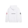 Casaco com capuz clássico de algodão Balenciaga x NASA FW21 Crossover Logo, de corte largo e mangas compridas, branco, para homem, 651799TKVD89040
