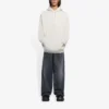 Casaco com capuz de manga comprida para homem Balenciaga FW21 com logótipo e estampado alfabético, branco cremoso 570811TIV552970