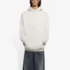 Casaco com capuz de manga comprida para homem Balenciaga FW21 com logótipo e estampado alfabético, branco cremoso 570811TIV552970