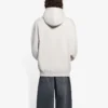 Casaco com capuz de manga comprida para homem Balenciaga FW21 com logótipo e estampado alfabético, branco cremoso 570811TIV552970