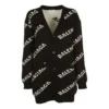 Casaco de malha com logótipo oversized «Preto» 555275T14711070