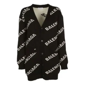 Casaco de malha com logótipo oversized «Preto» 555275T14711070