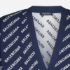 Casaco de malha com logótipo por toda a peça «Blue White» 736248T32338502