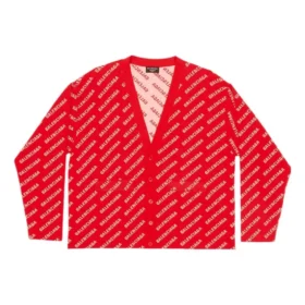 Casaco de malha com logótipo por toda a peça «Red White» 699822T32336090 Casaco de malha com logótipo por toda a peça «Red White» 699822T32336090