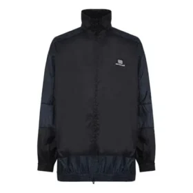 Casaco de vento BB em nylon com patchwork e fecho completo «Navy Black» 623019TIO544100