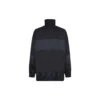 Casaco de vento BB em nylon com patchwork e fecho completo «Navy Black» 623019TIO544100