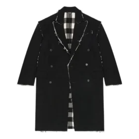 Casaco xadrez Buffalo com bordas em bruto, oversized «Preto Branco» 704487TMU181070