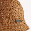 Chapéu de ráfia feminino em bege