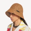 Chapéu de ráfia feminino em bege