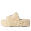 Chinelos de plataforma com pelo “Beige” 762826W2DO19796