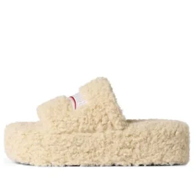 Chinelos de plataforma com pelo “Beige” 762826W2DO19796