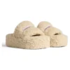 Chinelos de plataforma com pelo “Beige” 762826W2DO19796