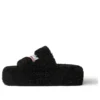 Chinelos de plataforma peludos «Black» 762826W2DO11096