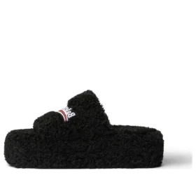 Chinelos de plataforma peludos «Black» 762826W2DO11096