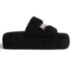 Chinelos de plataforma peludos «Black» 762826W2DO11096