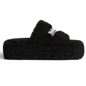 Chinelos de plataforma peludos «Black» 762826W2DO11096