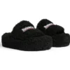 Chinelos de plataforma peludos «Black» 762826W2DO11096