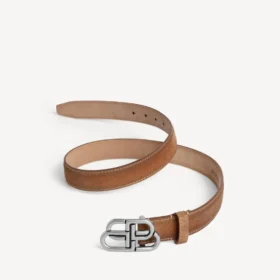 Cinto fino BB para mulher em camelo