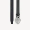 Cinto oval BB para homem em preto