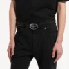 Cinto oval BB para homem em preto