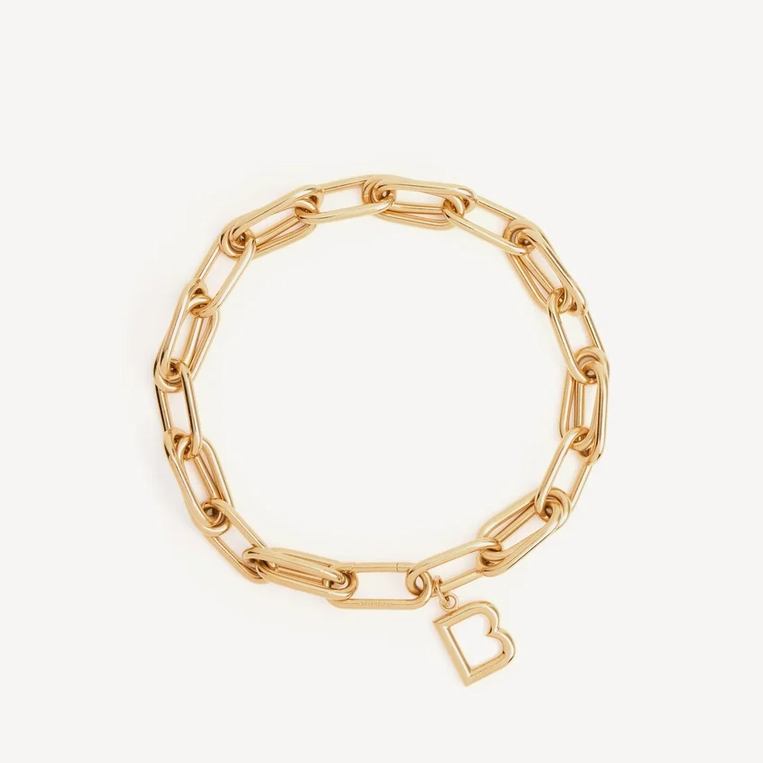 Colar feminino «B Link» em ouro brilhante Colar feminino «B Link» em ouro brilhante