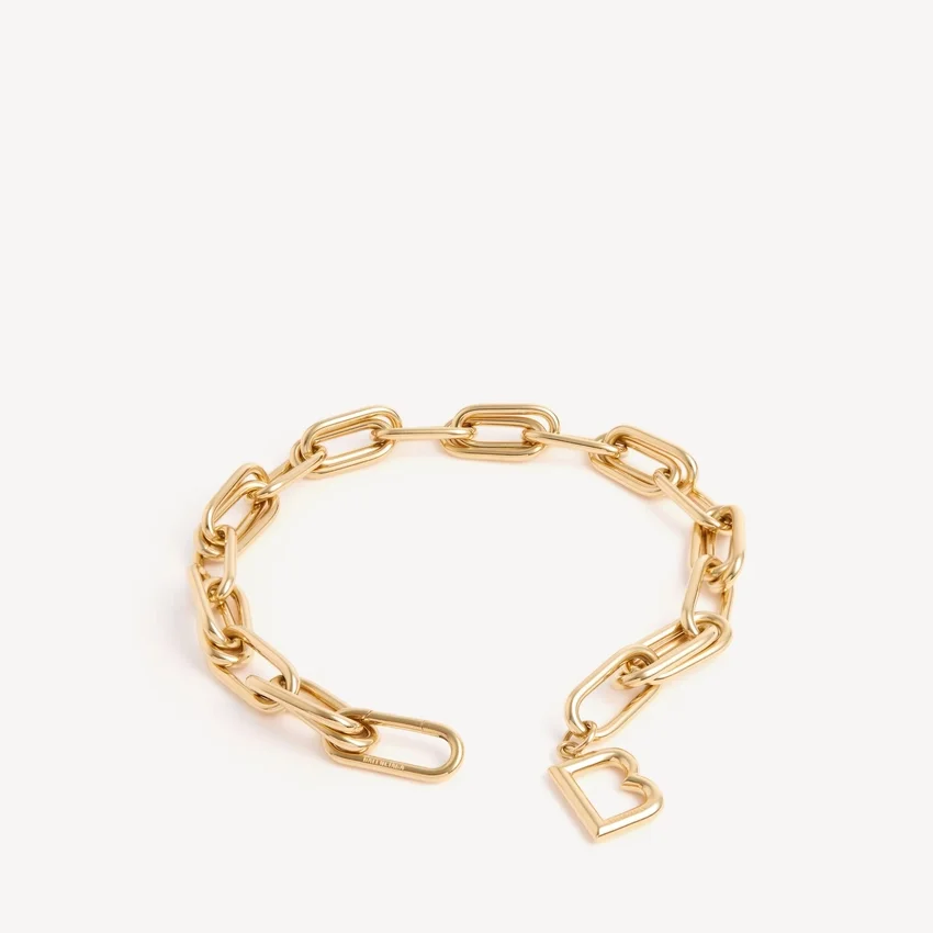 Colar feminino «B Link» em ouro brilhante Colar feminino «B Link» em ouro brilhante