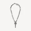 Colar fino Neverlost para homem em prata antiga