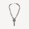 Colar fino Neverlost para homem em prata antiga