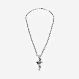 Colar gótico com cobra em prata antiga