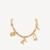 Corrente para chaves de senhora com pingentes em dourado Corrente para chaves de senhora com pingentes em dourado