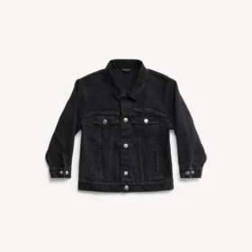 Crianças – jaqueta oversized da Balenciaga em preto desbotado