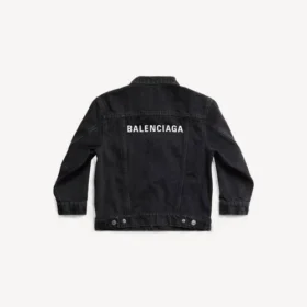 Crianças – jaqueta oversized da Balenciaga em preto desbotado