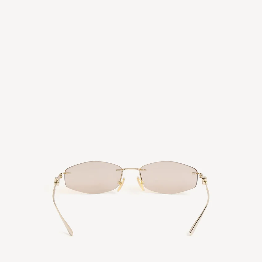 Óculos de sol femininos Nano D-Frame em ouro claro Óculos de sol femininos Nano D-Frame em ouro claro