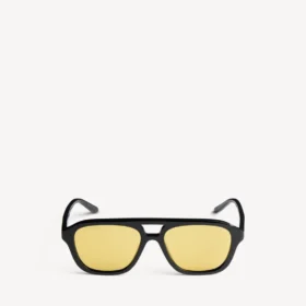 Óculos de sol Pilot para homem, para uso diário, em preto/amarelo