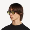 Óculos de sol Pilot para homem, para uso diário, em preto/amarelo