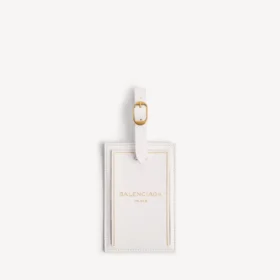 Etiqueta de bagagem com perfumes em branco marfim dix