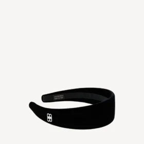 Fita para a cabeça plana Holli para mulher em preto/prateado brilhante
