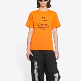 FW21 Camiseta de manga curta elástica e justa, cor laranja 661705TKVH57513