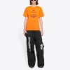 FW21 Camiseta de manga curta elástica e justa, cor laranja 661705TKVH57513