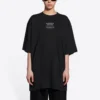 FW21 Camisola de malha folgada de manga curta preta 651795TJV900107